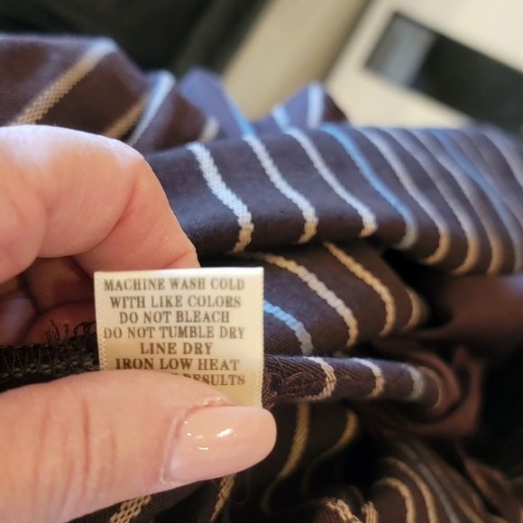 Loveriche NWT Brown Striped dress size e L - Picture 6 of 10